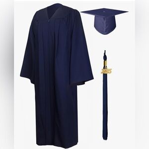 Navy Blue Graduation Gown Set